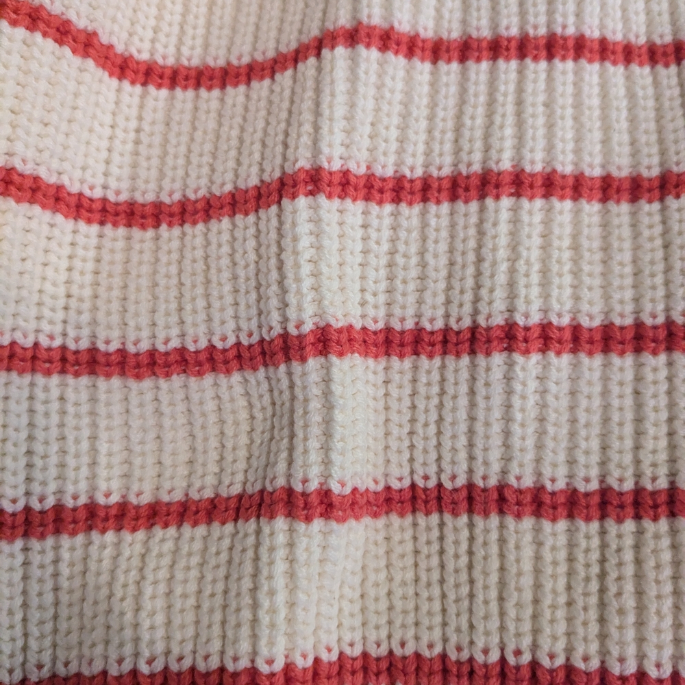 Z Supply Red and White Striped Cowl Neck Sweater - Picture 3 of 4